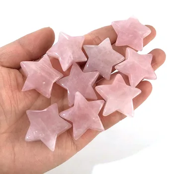 

Natural Rose Crystal Gemstone Star Meditation Healing Chakra Wicca Magic Divination Pink Stones And Crystal Stars Selenite Gifts