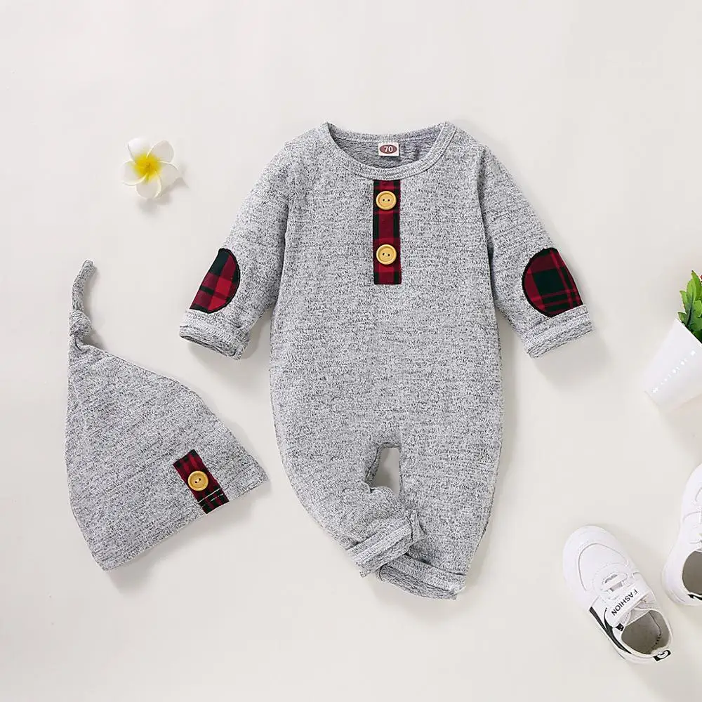 Baby Rompers Clothes Grey Casual Newborn Boys Girls Jumpsuits Outfits Long Sleeve Spring Autumn Toddler Infantil Overalls Pajama