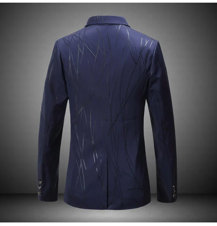 Мужской блейзер с модным принтом, обтягивающий Повседневный пиджак, куртка высокого качества, Мужская Осенняя Новая мужская куртка