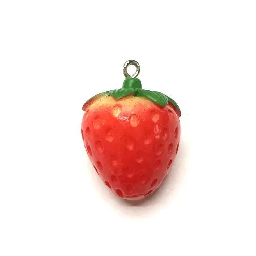 3D Strawberry Fruit Resin Charms Pendant Earring 10pcs/pack DIY Fashion Jewelry Accessories