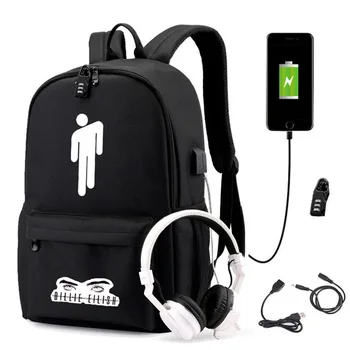 

Billie Eilish Backpack Anti-thief school bags for teenagers student usb laptop backpacks for boys children cool bookbag mochilas