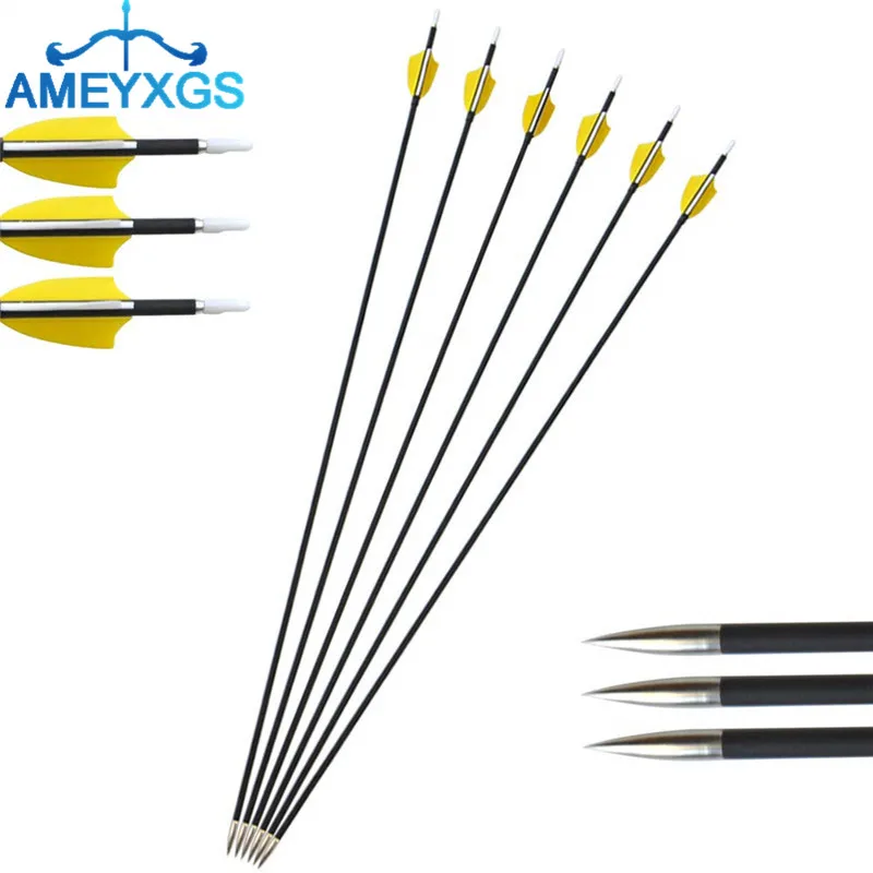 

6/12Pcs 31" Archery Carbon Arrows Spine 1000 Carbon Arrow With 2" Turkey Feathers ID 4.2mm For Bow Hunting Shooting Accessories