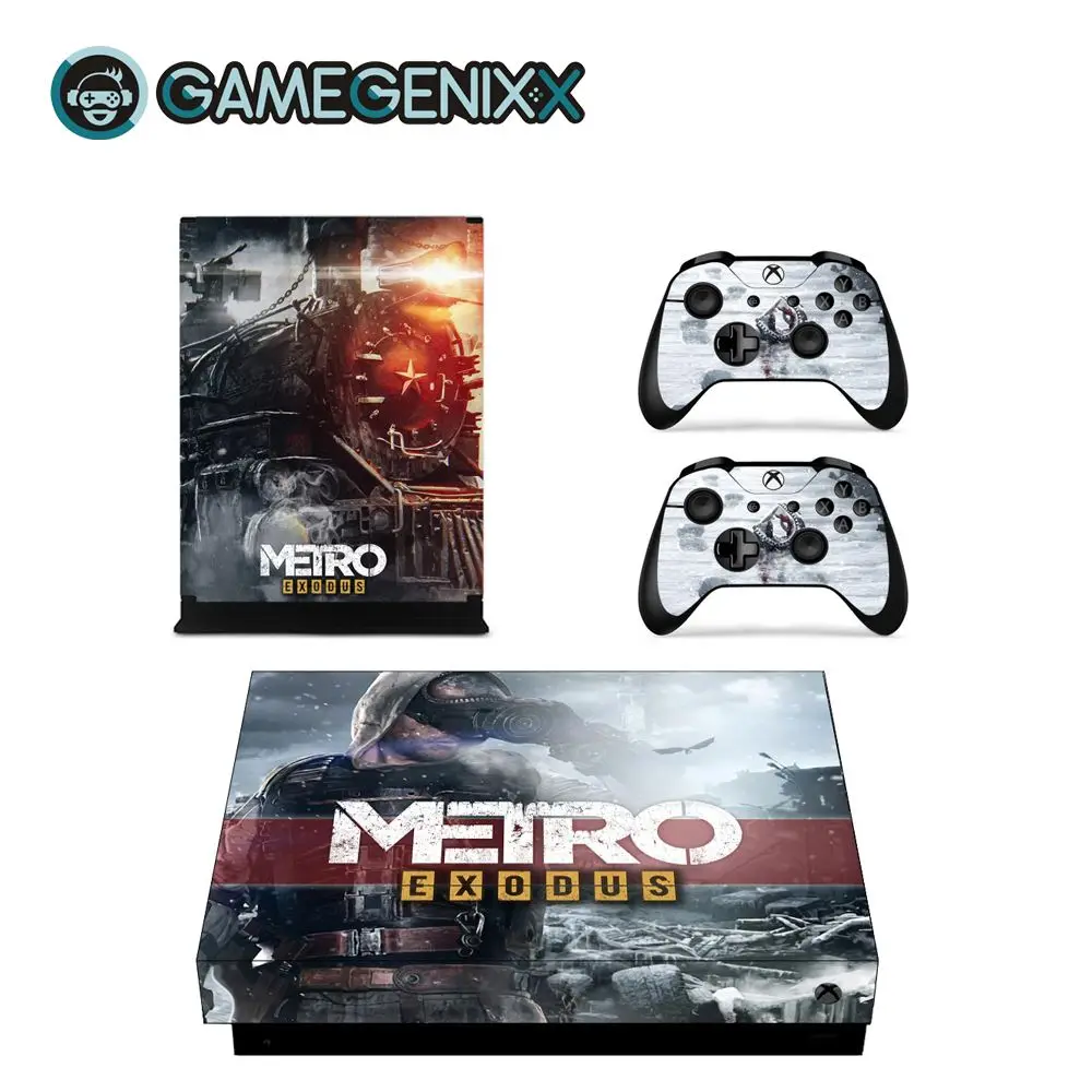 GAMEGENIXX Skin Sticker Protective Decal Cover for Xbox One X Console and 2 Controllers- Metro