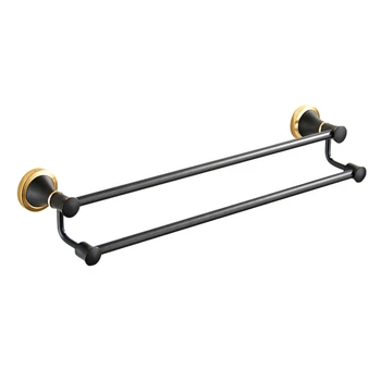 

Towel Rack Organizer Wall Mounted Double Towel Bar Holder Home Bathroom Storage Shelf Rack Towel Rail Bracket