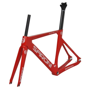 

FM128 Carbon Track Frame Carbon Fork Seatpost 700C BSA Red Color Painting