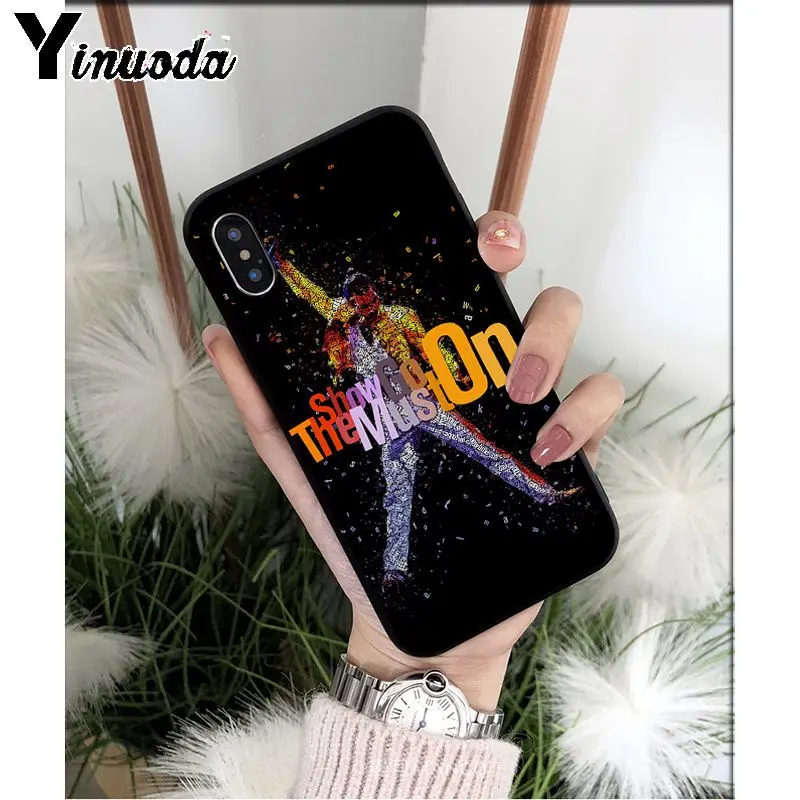 Yinuoda Фредди Меркури Queen Band TPU Мягкий силиконовый чехол для телефона iPhone X XS MAX 6 6S 7 7plus 8 8Plus 5 5S XR