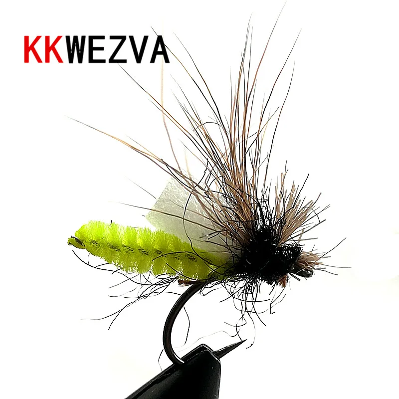 

KKWEZVA 18pcs fishing fly lures insect dry floating type insect similar to artificial fly bait Trout bait fishing Tackle