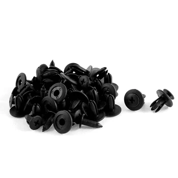 

Door Fixing For Toyota Honda Fender Plastic Black Decor Fastener clips Accessory 50pcs 6mm Hole