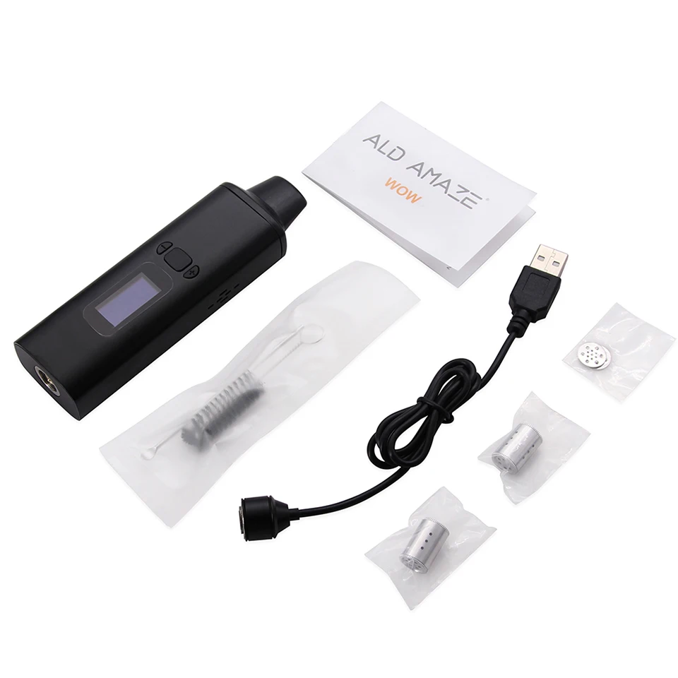 ALD AMAZE dry herb vaporizer kit smoke herbal electronic cigarette vaporizer portable vape pen with 0.96 inch big Oled display (2)