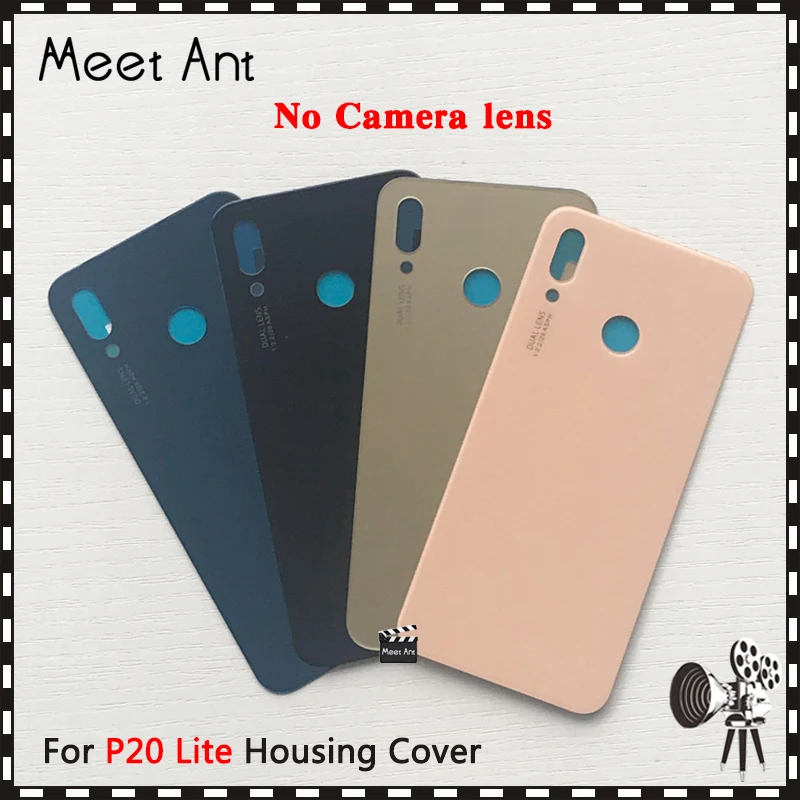 Для huawei P20 Lite задняя крышка батарейного отсека задняя крышка стекло с клеем Nova 3E с объективом камеры или без объектива камеры