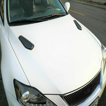 

2pcs Car Air Flow Cover Carbon Fiber Intake Hood Scoop Vent Bonnet Sticker Styling Mouldings Replacements Decor