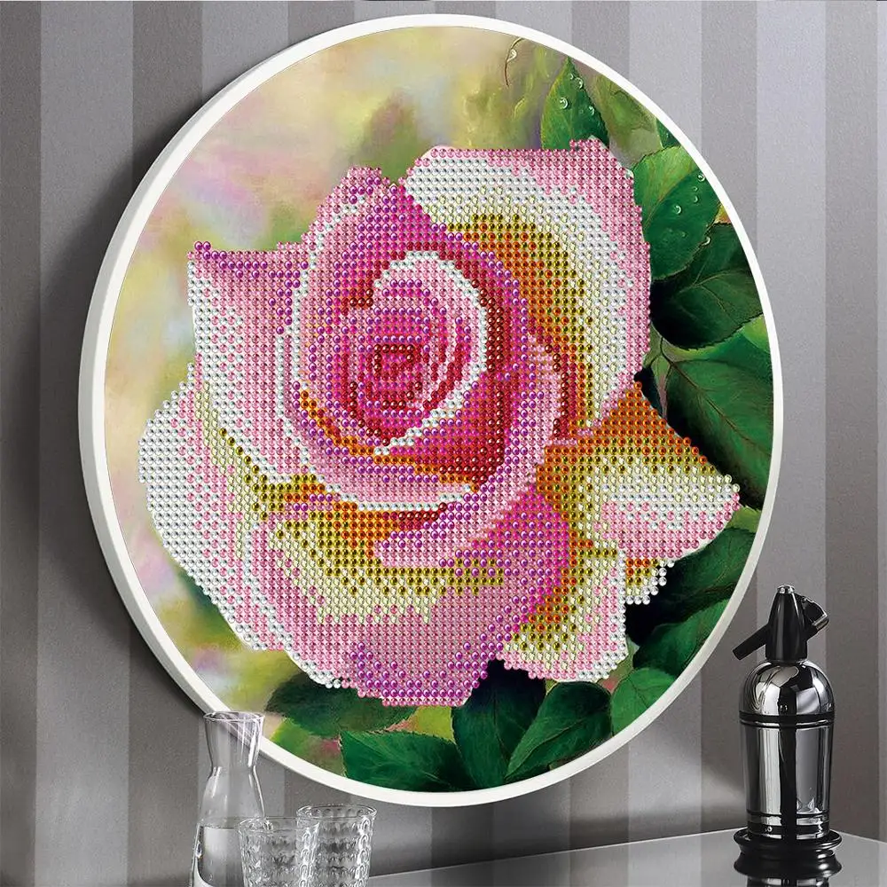 Günstig Neue Design Weiß Rose Diy Diamant Mosaik Kreuz Stich Quaste Malerei Hängen Auf Der Wand Kunst Handwerk Bohren Voll YKH74