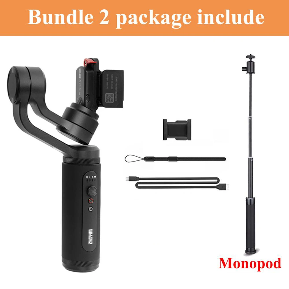 smooth Q2 w Monopod Zhiyun Smooth Q2 3-осевой ручной шарнирный стабилизатор для камеры GoPro для Vlog на YouTube видео запись, для iPhone Xs 8 плюс samsung Galaxy w штатив-Монопод - Комплект: smooth Q2 w Monopod