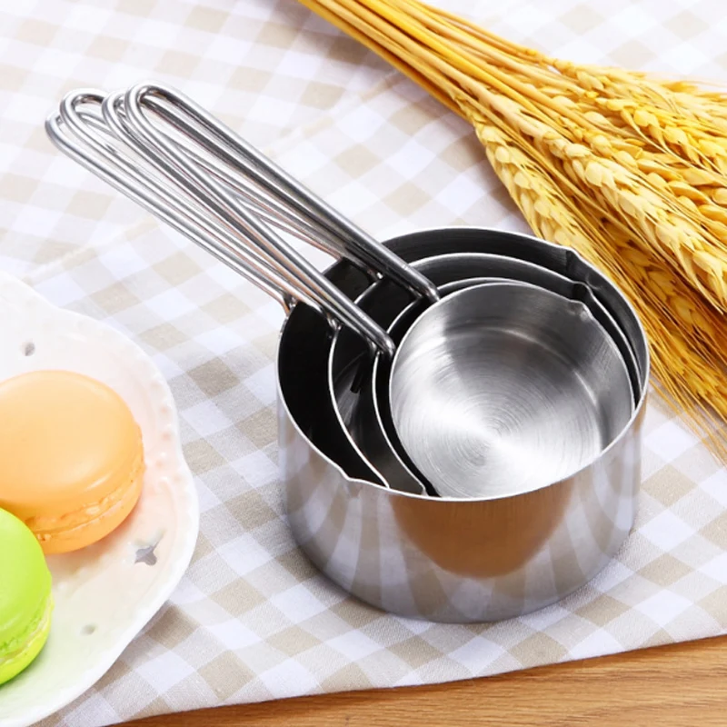 Модная мерная чашка из нержавеющей стали, кухонная кофейная ложка, совок для выпечки, чайные ложки и аксессуары, измерительный инструмент