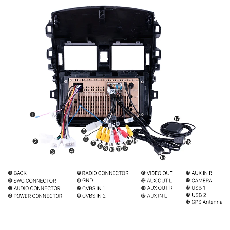  Android 8.1 2 Din Car Radio Wifi Bluetooth 4-Core Multimedia Player Gps Navigation For Toyota Corol