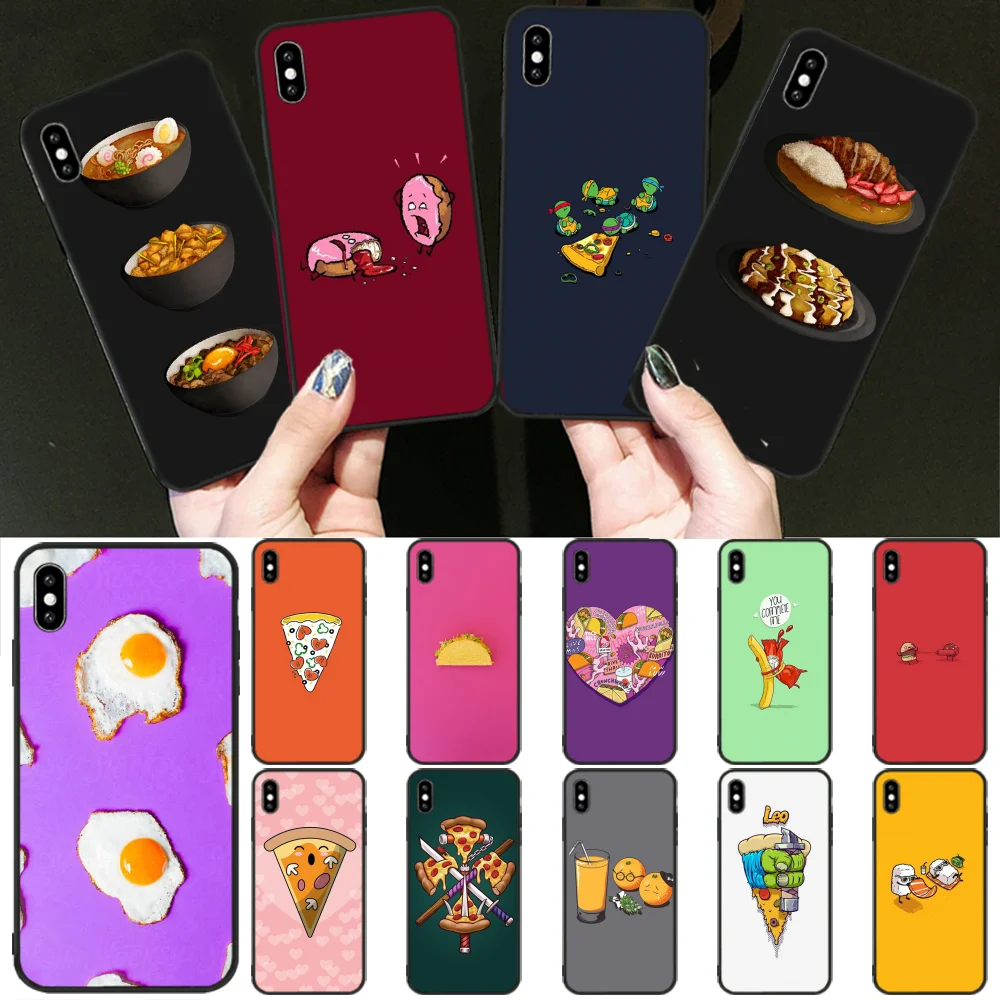 

Viviana Cartoon sushi noodle pizza food DIY Phone Case cover Shell for iPhone 11 pro XS MAX 8 7 6 6S Plus X 5 5S SE XR cover