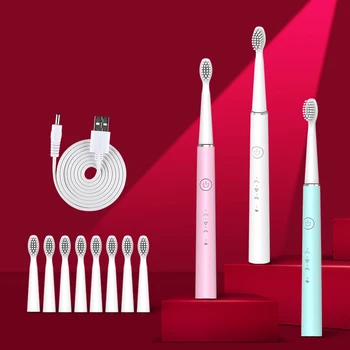 

USB Charge Rechargeable Sonic Electric Toothbrush Tooth brush For Adult Replacement Brush Head