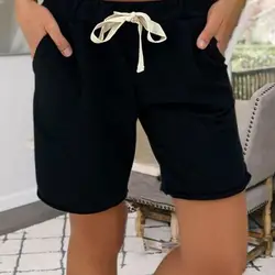 Женские шорты Женская домашняя одежда летние свободные модные пляжные эластичные шорты с высокой талией на шнуровке
