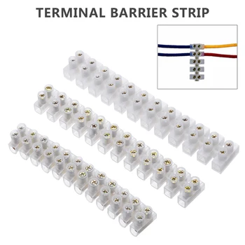 

3pcs 3A 5A 10Amp 12 Way Barrier Screw Terminal Block Wire Connector Strip for Electrical Wiring Cars Motorbikes Scooters Mayitr