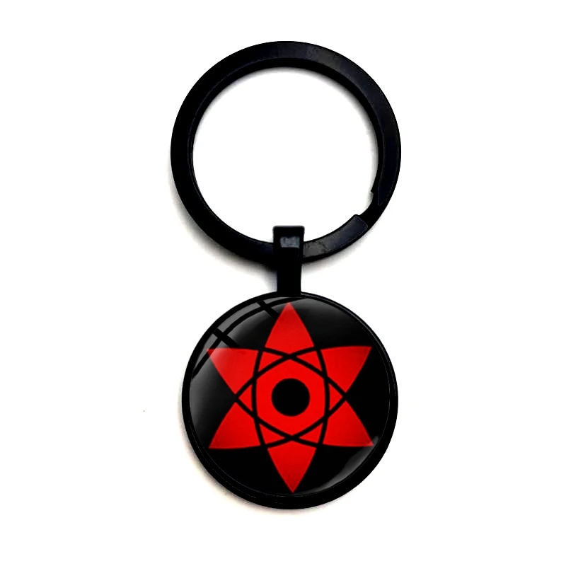 

Hot 2020 Sale Naruto Shippuden Keychain Round Uchiha Clan Sharingan Eye Cool Badges Cabochon Key Ring Fashion Anime Ornaments