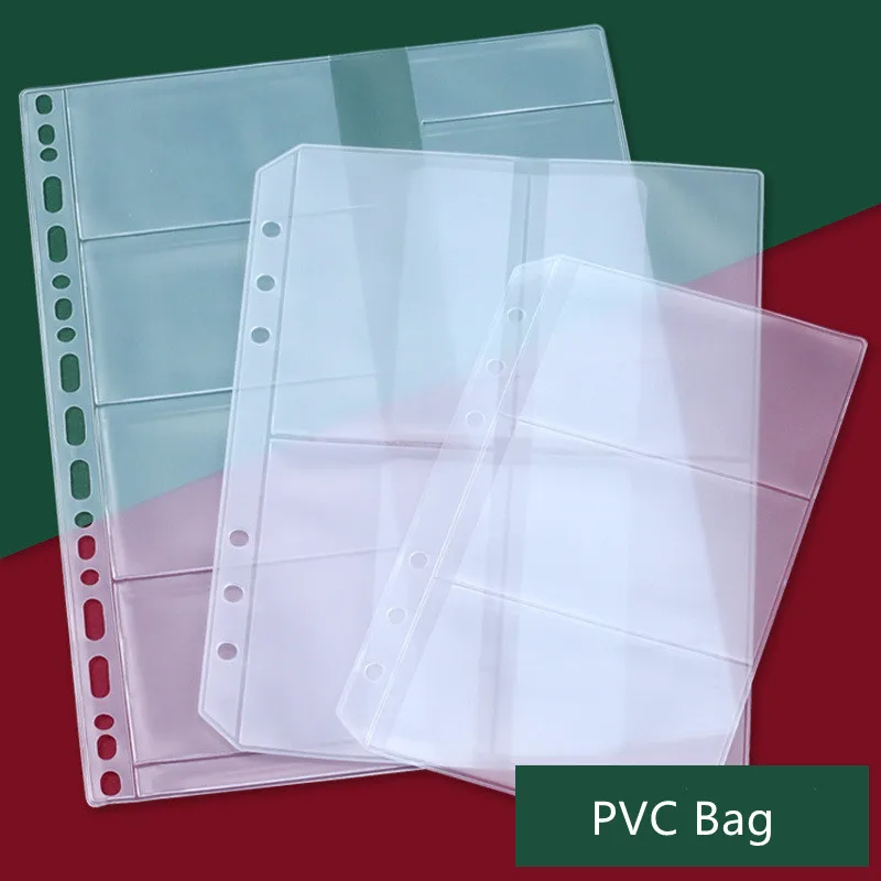 A6 A5 B5 PVC Transparent Bag Hand Book Storage Document Bag Information Notepad Business Card Book Loose-leaf file bag