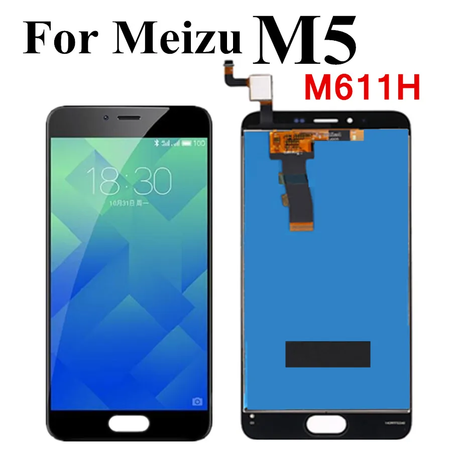 Черный/белый ЖК дисплей для Meizu M5 дигитайзер сенсорного экрана полная сборка