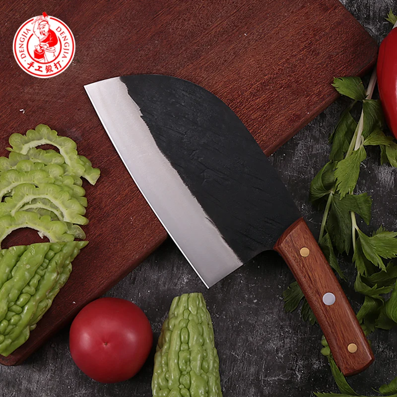 DENGJIA ручной работы, кованый нож шеф-повара, китайский нож для мяса, кухонные ножи, нож для овощей, нож для нарезки, экономичный нож с ручкой