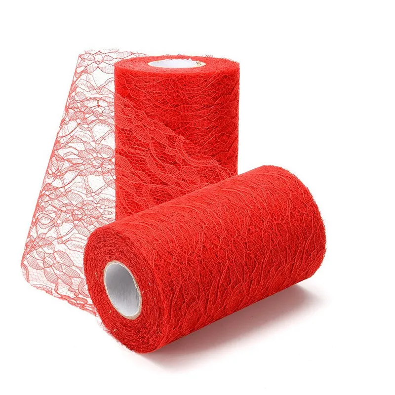 

22M Lace Roll Ribbon 15cm Wide Lace Fabric Net Ribbons for DIY Wedding Tutu Skirts Chair Sashes Bows Table Runner Christmas Deco