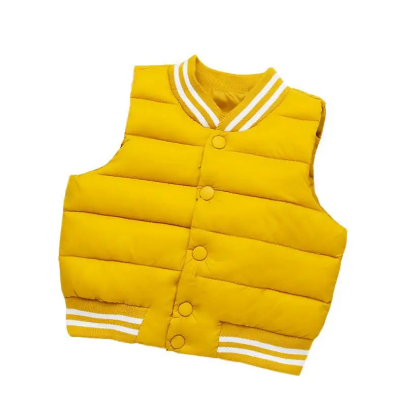 yellow Зимние теплые для мальчиков для девочек платье-майка без рукавов; Милая однотонная Цвет удобные, однотонного цвета; От 3 до 8 лет - Цвет: yellow