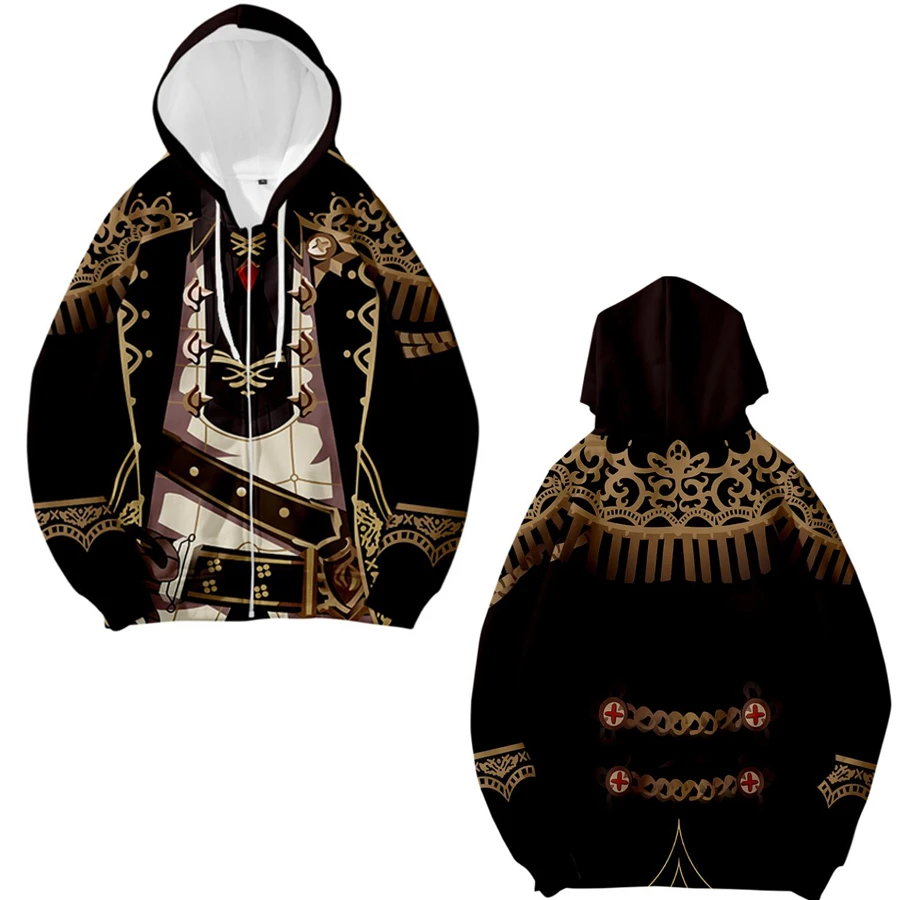 Genshin Impact 3D Print Zip Up / ĵ Ƽ  Kaeya Alberch ڽ  ĵ   Ʈ Ʈ ѿ