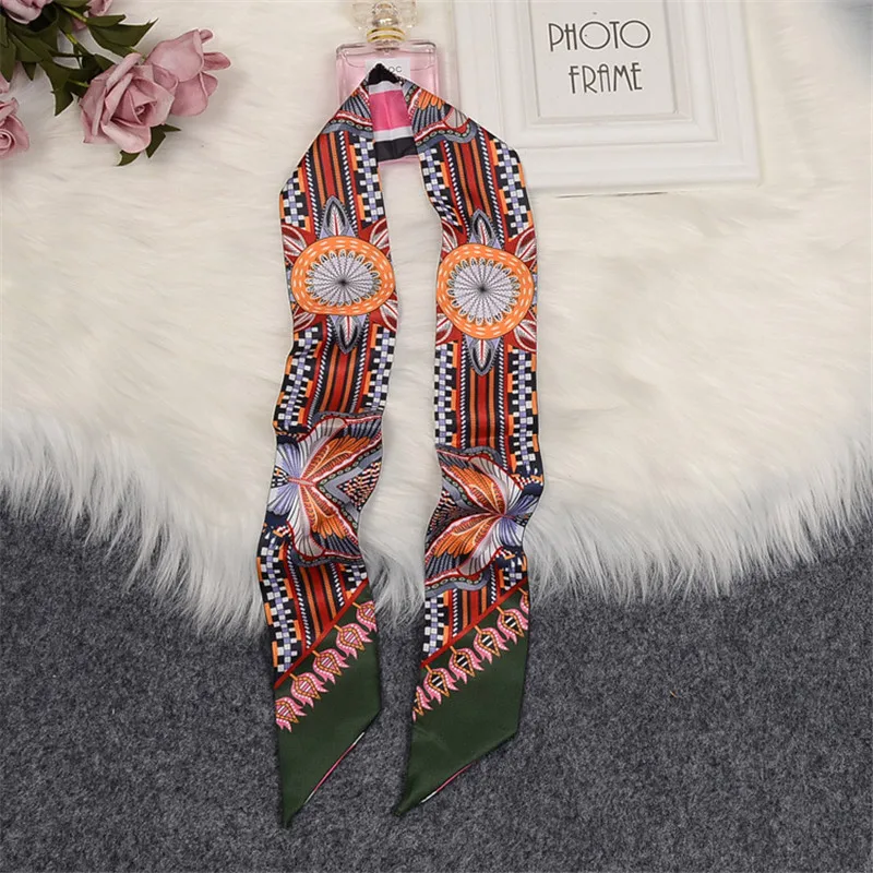 

Paisley Pansy Women Silk Scarf 2020 New Design Luxury Brand Scarf Bag Hair Neck Skinny Scarf Wrist Towel Foulard Femme Hijab