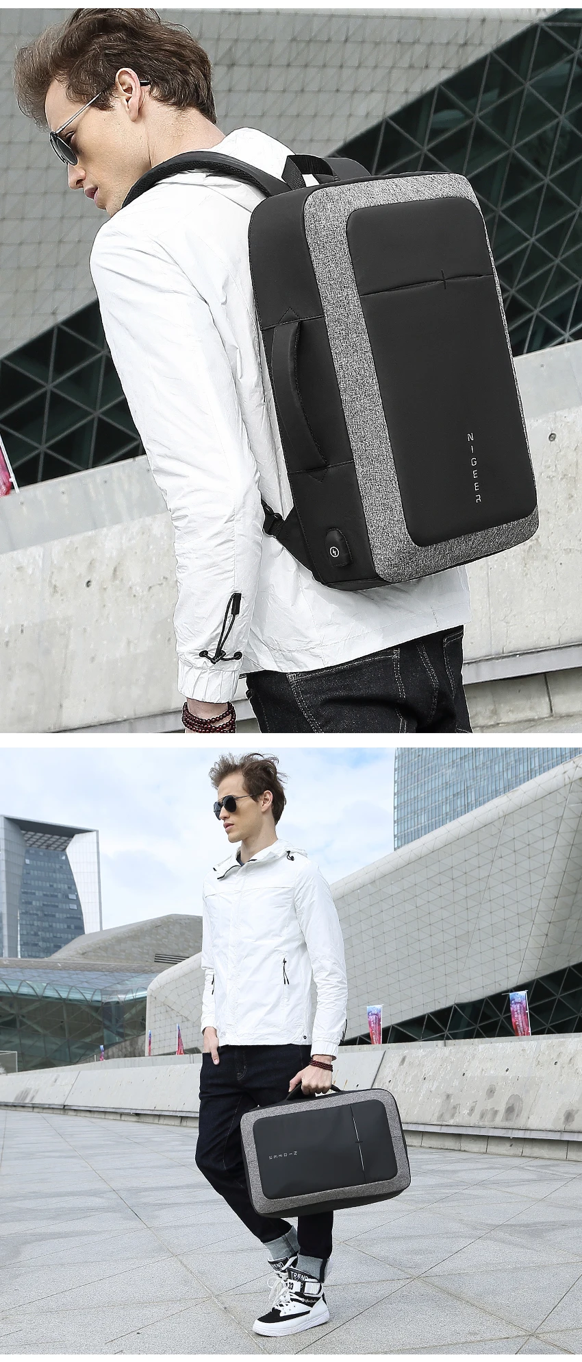 Высококачественные противоударные рюкзаки 17,6 дюймов, рюкзак для ноутбука, рюкзак для деловых поездок, водонепроницаемый нейлоновый рюкзак