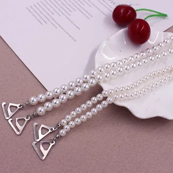 

Womens Decorative Bra Straps Luxury Imitation Pearl Beaded Shoulder Chain Replacement Removable Adjustable With Metal Hooks