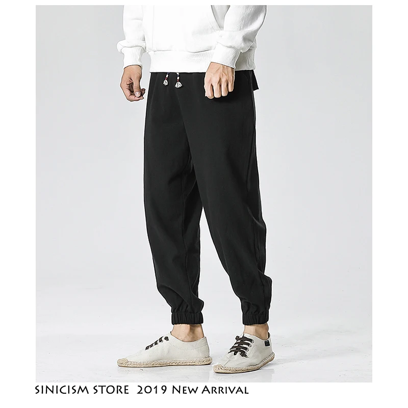 Sinicism Store мужские новые шаровары осенние штаны в китайском стиле мужские уличные спортивные штаны с принтом мужские свободные длинные брюки 5XL