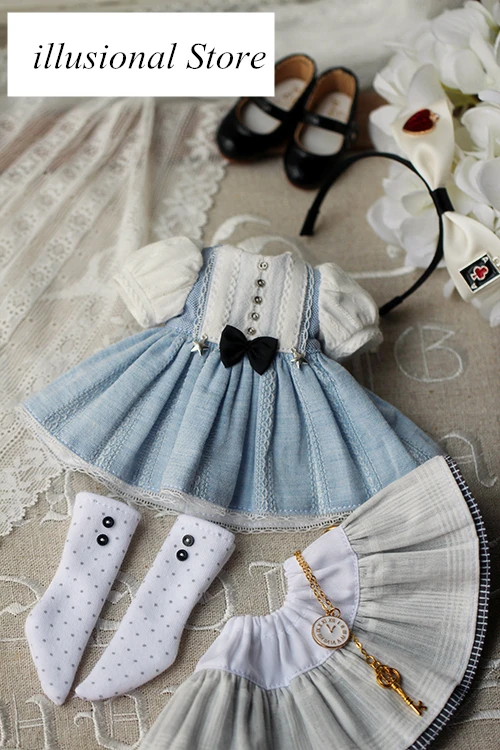 Модные 1/6 шарнирная кукла супер доллфи Одежда для кукол платье в стиле «Лолита»+ суеты+ hairhoop+ Носки+ чайнфор 1/6 bjd куклы