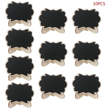 

10pcs Wooden Mini Blackboard Butterfly Shape Table Sign Memo Message Stand Chalk Board Wedding Party Decoration Supplies