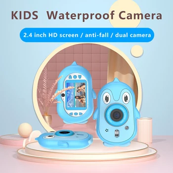 

Children Camera Digital Dual Camera Kids IP68 Waterproof Video Camera Camcorder 2.4inch Screen Christmas Birthday Gifts For Kids
