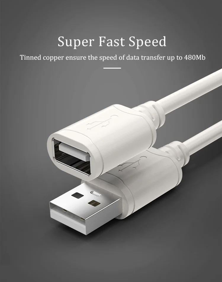 CHOSEAL USB2.0 Extension Cable Male to Female High Speed USB Data Cable Extender For PC Keyboard Printer Mouse Computer usb data transfer cable