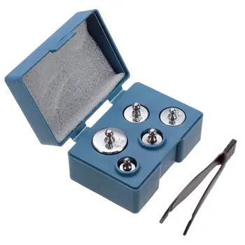

5Pcs/Set 5g 10g 20gx2 50g Grams Precision Calibration Scale Weights Kit Tweezers Plastic Storage Case Carbon steel +/- 0.003g