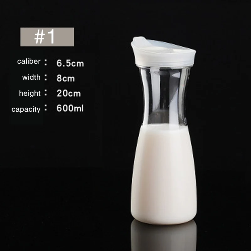 Juice jug 600ml Прозрачный чайник, ПК, пластиковый чайник, бутылка для воды, стеклянная чашка, винный контейнер, семейный кофейник, кухонный, крепкий - Цвет: Juice jug 600ml
