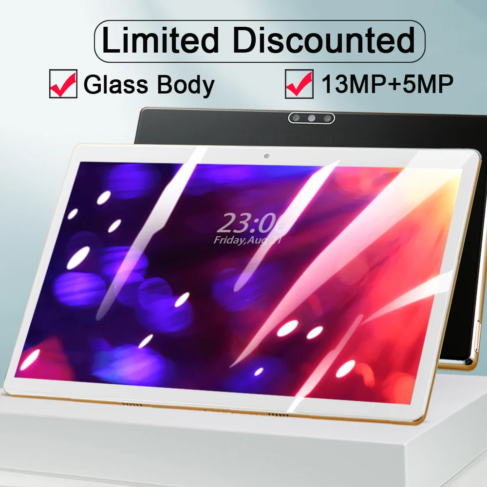 

New Design Dual USB Gaming Tablet 10.1 inch Glass Cover android 4G phone Tablet GPS 4GB RAM 64GB ROM Tablet thin body for Gift