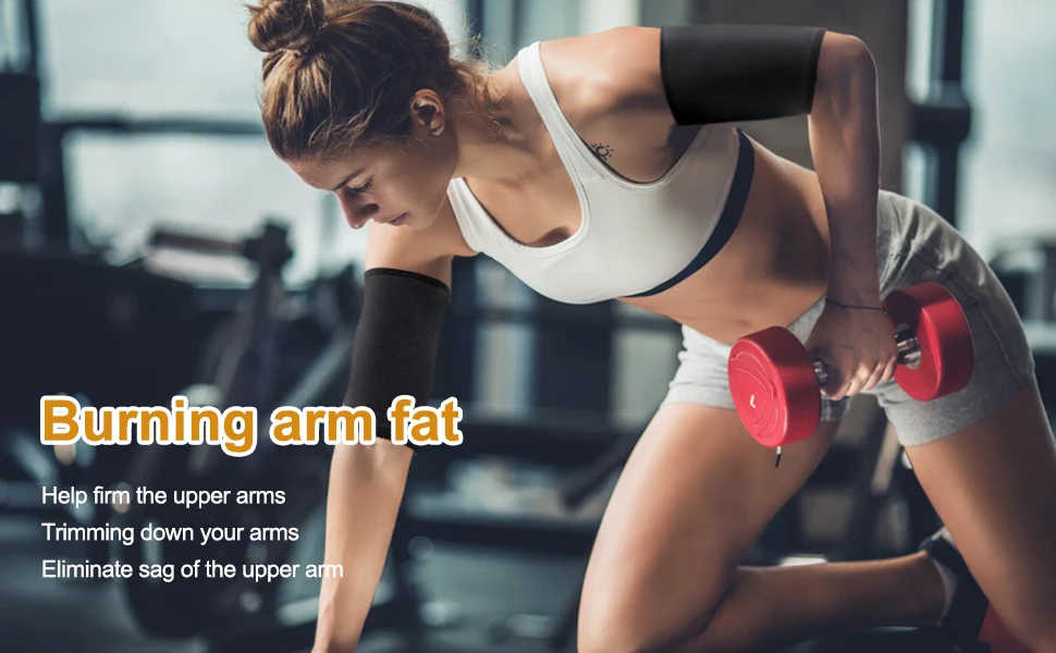 Sweat Arm Bands Trimmer for Women & Men Sauna Arm Slimmer Shaper Compression Sleeves Wraps Lose Arm Fat Sauna Arm Trimmer Sport