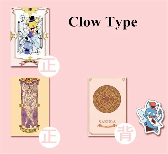 2 вида аниме Cardcaptor Sakura Clow Card косплей реквизит KINOMOTO SAKURA Card Captor карты с Сакурой Таро 54 шт - Цвет: Clow card