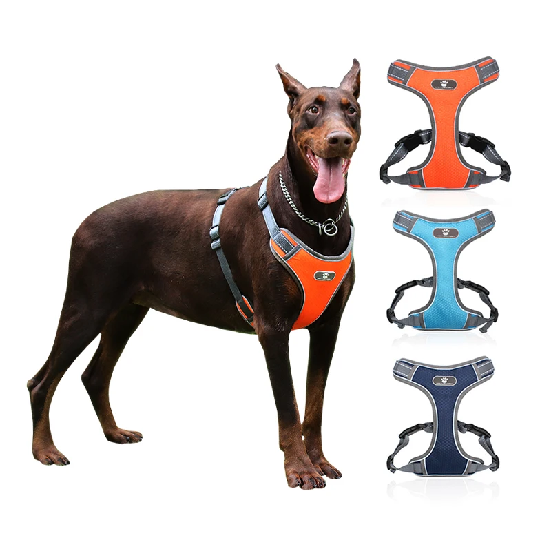 Big Reflective Nylon Dog Harness No Pull Adjustable Medium Large