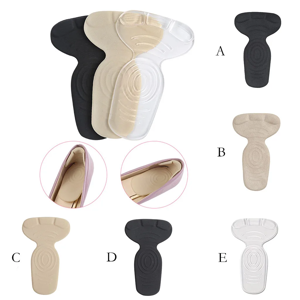 T-shape силиконовый слой против скольжения подушки ноги пятки протектор туфли с вкладышем стельки