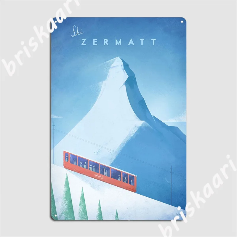 

Zermatt, металлический знак, настенная пещера, пещера, паб, индивидуальный Настенный декор, жестяной знак, постер