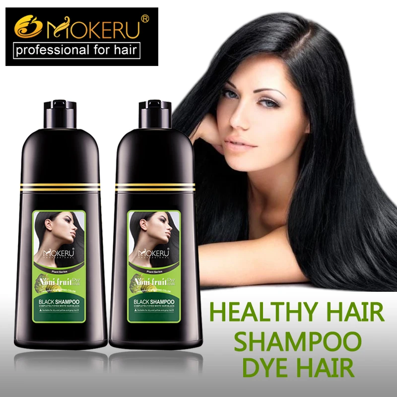 Mokeru Organic Natural Fast Hair Dye Only 5 Minutes Noni Plant Essence Black Shampoo Hair Color Dye For Cover Gray White Hair