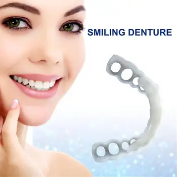 

1pc False Fake Tooth Cover Snap On Smile Fake Teeth Upper Cosmetic Denture Care Oral Care Plastic Whitening Snap