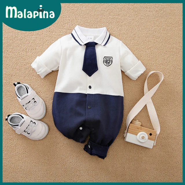 Malapina Baby Boy Romper Kids Summer Spring 0-24M Age Infant Gentleman Toddler Newborn Outfits Baby Girls Clothes 2021 Like the picture