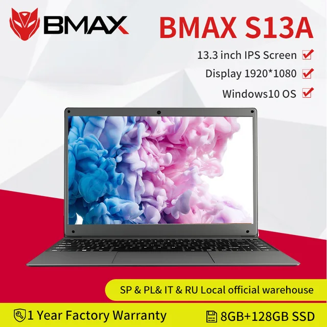 BMAX S13A 13.3 inch Intel N3350 Laptop window10 Notebook 8GB LPDDR4 128GB SSD 1920*1080 IPS Intel  Laptops 1